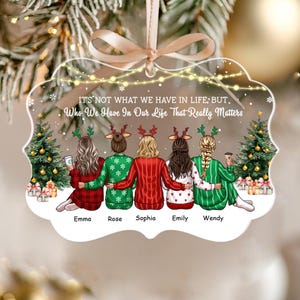 Custom Best Friend Ornament 2026, Personalized Besties Ornament, BFF Friendship Gifts, Friends Christmas Keepsake Gift, Girl Group Gift Xmas image 5