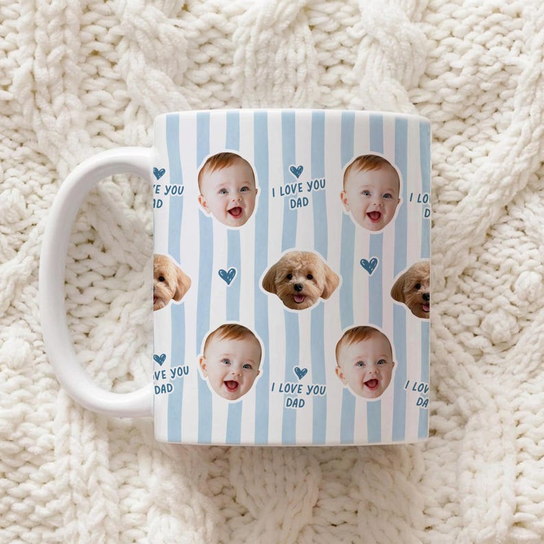 Custom Baby Photo Retro Mug, Best Dad Ever Personalized Father's Day Gift, First Time Daddy Appreciation, Dad Birthday Gift, Grandpa Present image 7