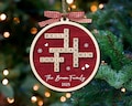 Personalized Family Crossword Puzzle Art Ornament, Custom Christmas Ornaments 2025, Family Wooden Ornament, Family Keepsake Christmas Gifts