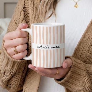 Personalized Mom Stripe Ceramic Mug, Custom Name Mother's Day Gift for Mom, New Mom Gift Idea, First Time Grandma Gifts image 7