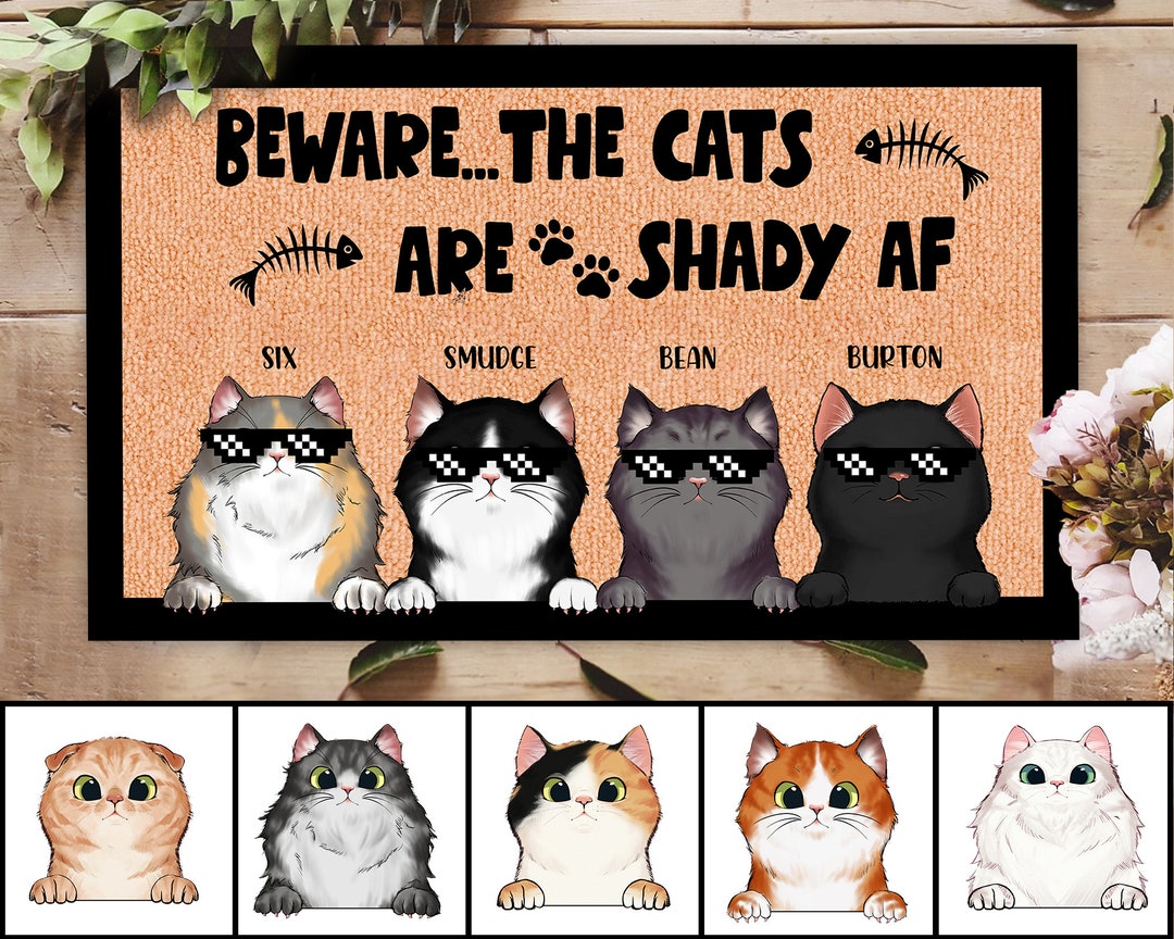 Funny Cat Mat Custom Cat Doormat Cat Lover Gifts Etsy