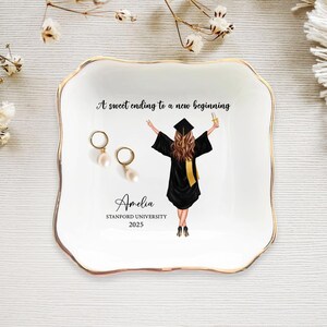Personalized Graduation Gift for Her, Custom Jewelry Dish Gift for Daughter Class of 2025, College Graduation Keepsake Gift, Senior Gift image 9
