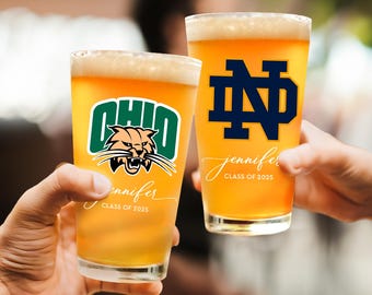 Custom Graduation Gift, Custom University Logo Beer Glass, Logo University Mug, Class of 2026 College Graduation Gifts, School Grad Mug Gift