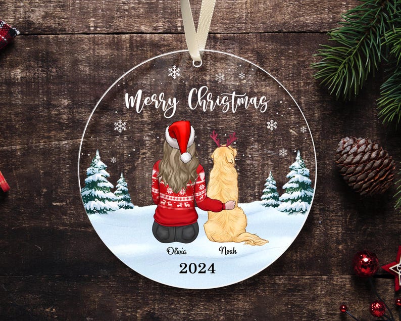 Personalized Owner and Pet Ornament, Dog Cat Ornament, Christmas Gifts