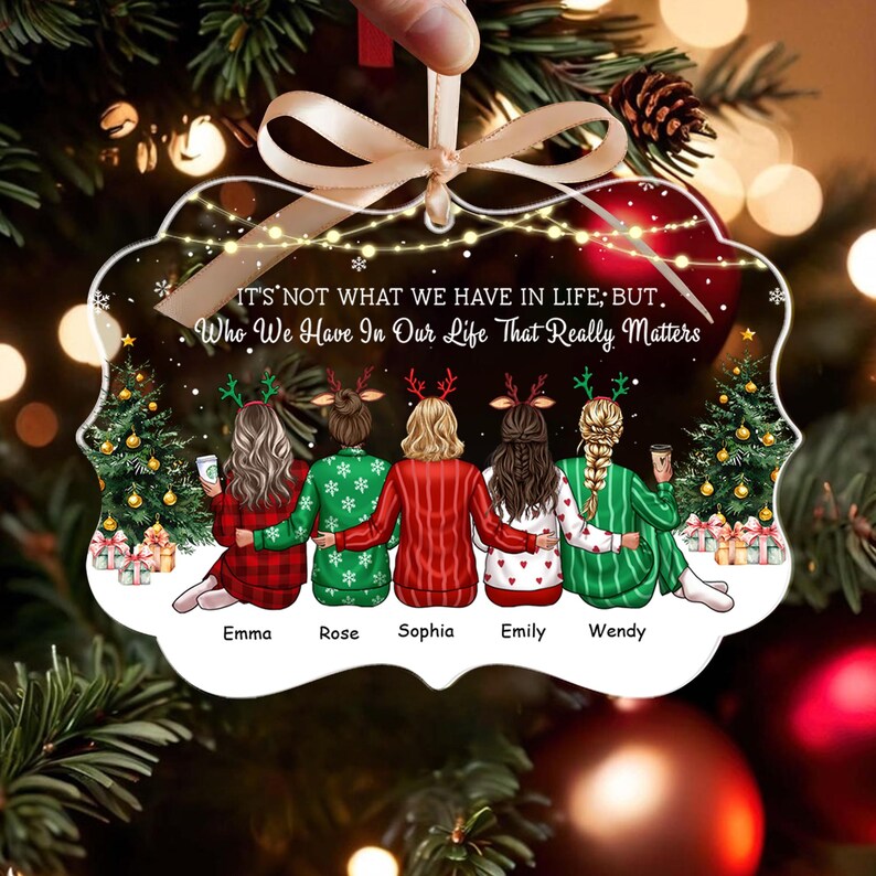 Custom Best Friend Ornament 2026, Personalized Besties Ornament, BFF Friendship Gifts, Friends Christmas Keepsake Gift, Girl Group Gift Xmas image 7