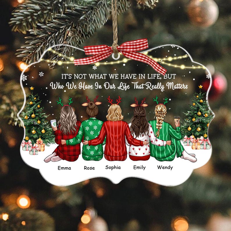 Custom Best Friend Ornament 2026, Personalized Besties Ornament, BFF Friendship Gifts, Friends Christmas Keepsake Gift, Girl Group Gift Xmas image 8