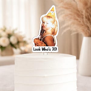 Custom Vintage Photo Acrylic Cake Topper, Personalized Photo Cake Topper, 30th Birthday Party Decoration, Wedding Anniversary Cake Topper Bild 7