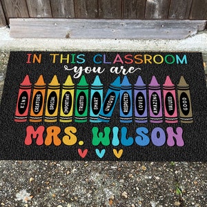 Classroom Welcome Mat, In this Classroom Teacher Rug, Teacher Personalized Gifts, Classroom Decor, Back to School Decor, New Teacher Gift image 5