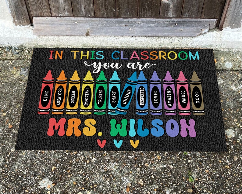 Classroom Welcome Mat, In this Classroom Teacher Rug, Teacher Personalized Gifts, Classroom Decor, Back to School Decor, New Teacher Gift image 5