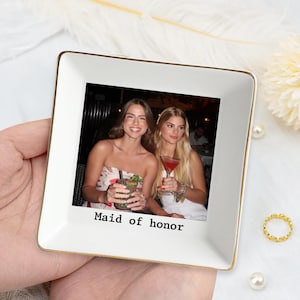 Personalized Sister Photo Jewelry Dish, Custom Ceramic Trinket Tray for Best Friend Wedding Day, Soul Sister Gift, Gift for Bridesmaids Bild 7