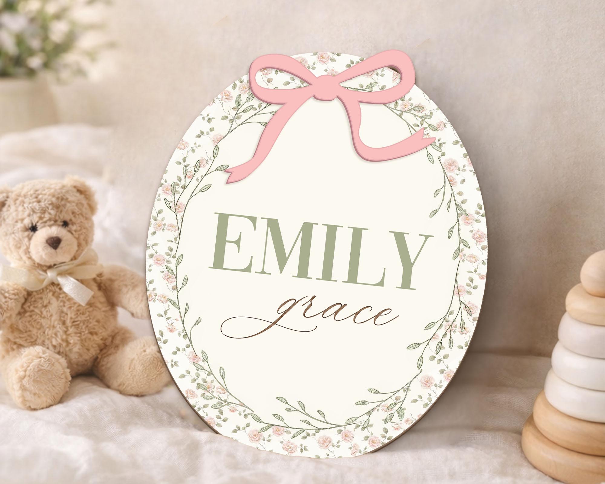 Pinkstats Signage Wildflower Baby Stats Sign, Pink Bow Nursery Decor - Etsy