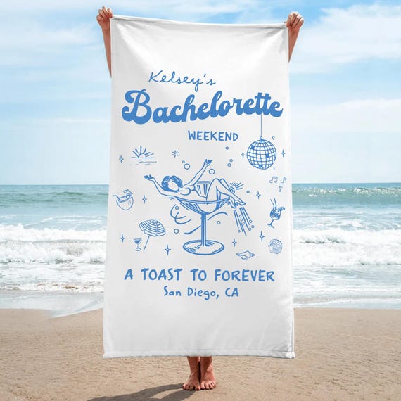 Custom Bachelorette Beach Towel, Beach Bachelorette Party  display picture 1