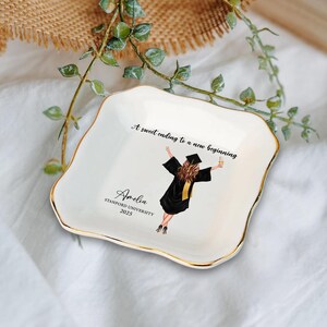 Personalized Graduation Gift for Her, Custom Jewelry Dish Gift for Daughter Class of 2025, College Graduation Keepsake Gift, Senior Gift image 5