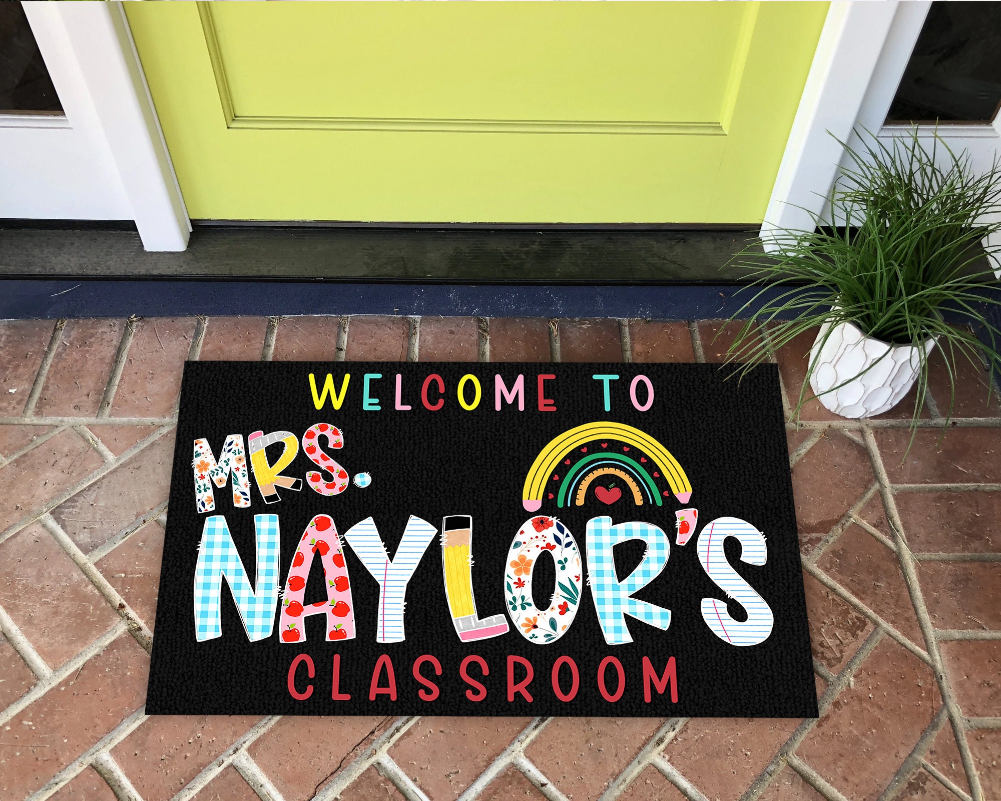 Personalized Teacher Doormat for Classroom Teacher Gifts Etsy