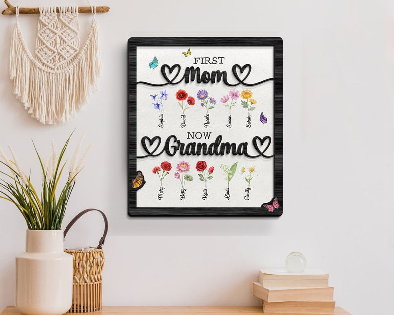 First Mom Now Grandma Wooden Sign, Mothers Day Gift, Gift for Grandma ...