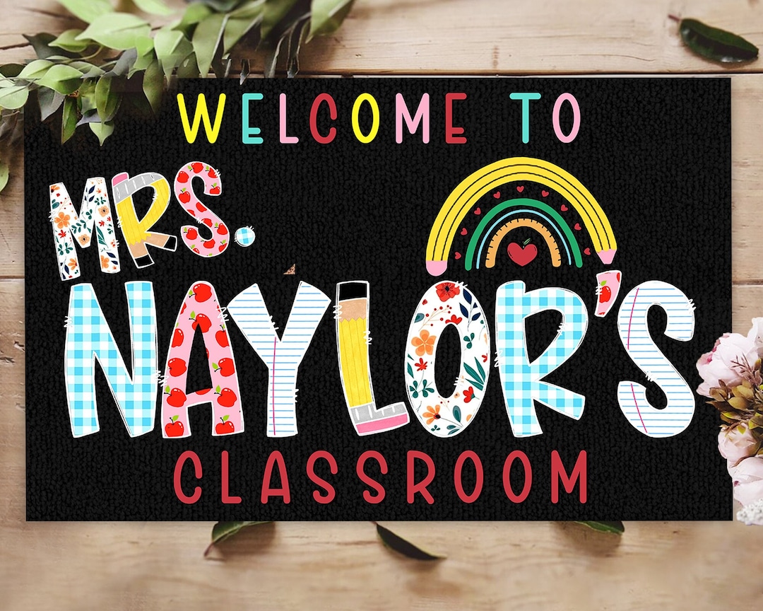 Tecaher Rug Personalized Teacher Doormat for Classroom, Teacher Gifts, Custom ...