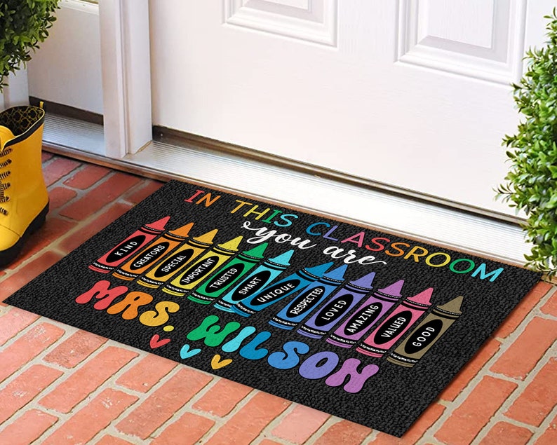 Classroom Welcome Mat, In this Classroom Teacher Rug, Teacher Personalized Gifts, Classroom Decor, Back to School Decor, New Teacher Gift image 7