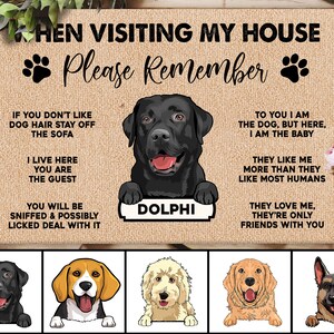 Personalized Dog Doormat, Custom Dog Welcome Mat, Funny Dog Lovers Gift, Housewarming Gift, Front Doormat, Welcome Doormat, New Home Decor