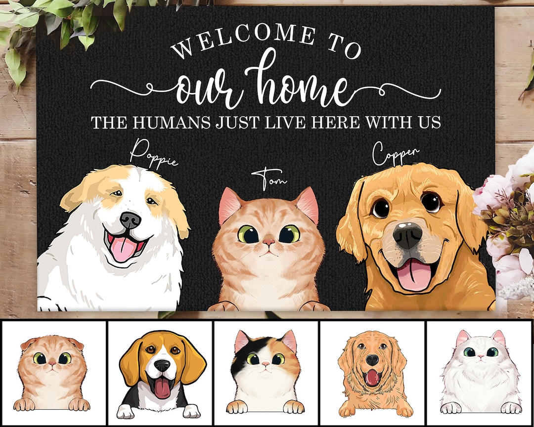 Personalized Dog and Cat Doormat, Custom Pet Mat, Home