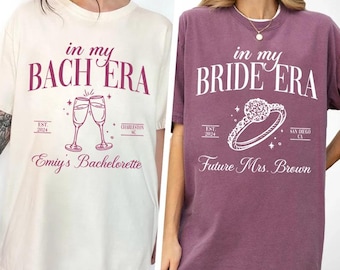Custom Comfort Colors Bachelorette Party Shirts, In My Bride Era, Personalized Eras Bachelorette, Social Club Bach,  Luxury Bachelorette