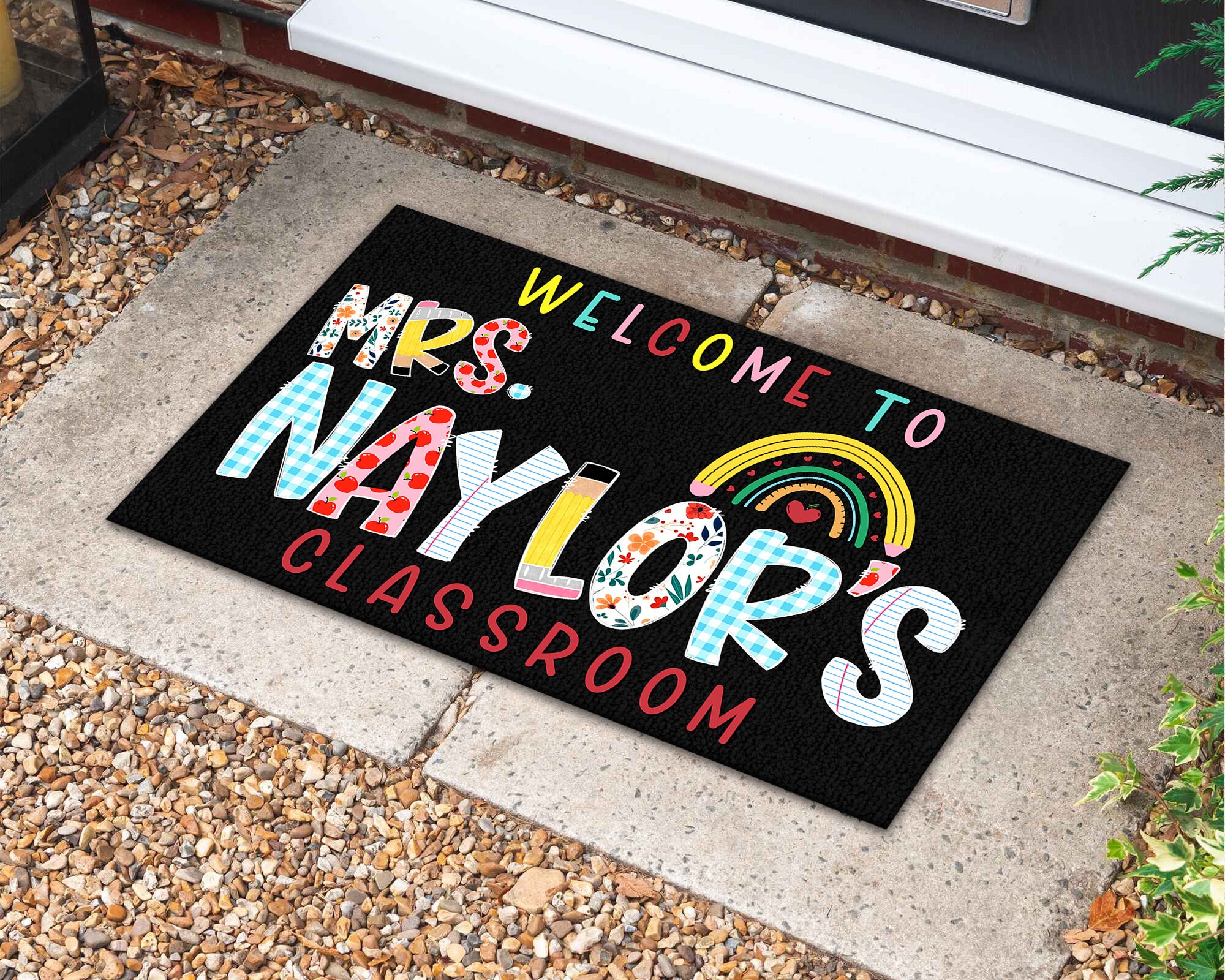 Personalized Teacher Doormat for Classroom Teacher Gifts Etsy