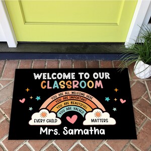 Personalized Teacher Doormat, Custom Classroom Welcome Mat, Teacher Gifts, Classroom Doormat ...