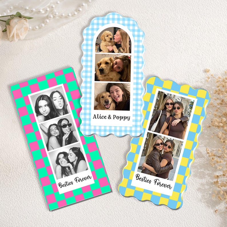 Custom Strip Photobooth Acrylic Magnet, Personalized Couples Photo Magnet, Besties Photo Magnet, Family Photo Magnet Gift, Kids Photo Magnet image 5