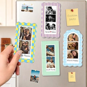 Custom Strip Photobooth Acrylic Magnet, Personalized Couples Photo Magnet, Besties Photo Magnet, Family Photo Magnet Gift, Kids Photo Magnet image 6