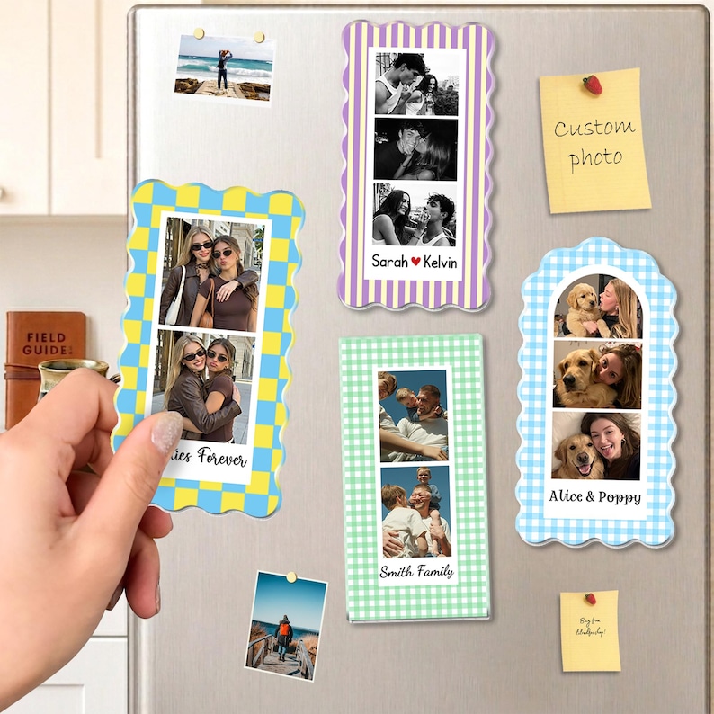 Custom Strip Photobooth Acrylic Magnet, Personalized Couples Photo Magnet, Besties Photo Magnet, Family Photo Magnet Gift, Kids Photo Magnet image 6
