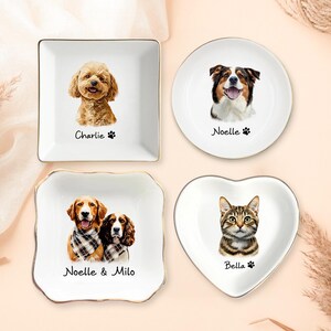 Personalized Dog Cat Photo Ring Dish, Custom Pet Portrait Jewelry Dish, Dog Mom Trinket Dish, Pet Lovers Gift, Mother’s Day Gift for Cat Mom zdjęcie 8