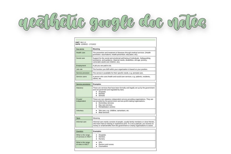 Aesthetic Google Docs Notes Template Etsy Aesthetic Google Docs Notes Template Etsy
