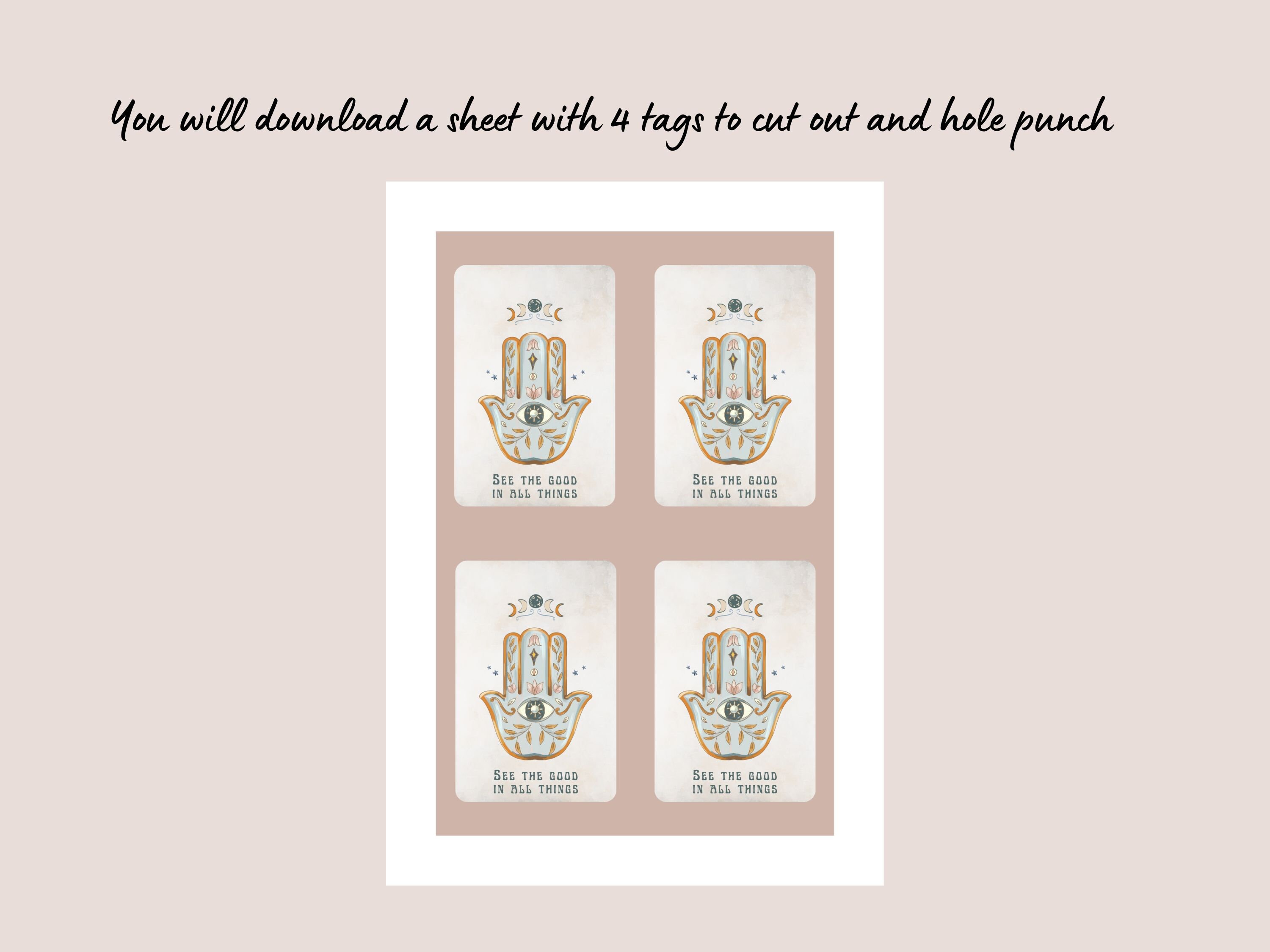 Boho Hamsa Hand Printable Gift Tags, See the Good in All Things, Evil ...