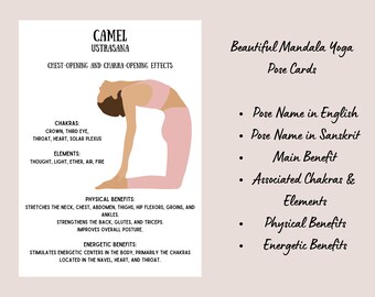 Yoga Pose Flashcards, Sanskrit, Chakras & Benefits (digital Download) - Etsy Myga Affirmation Yoga Pose Cards、サンスクリット語の名前とアファメーションのエクササイズカード70枚