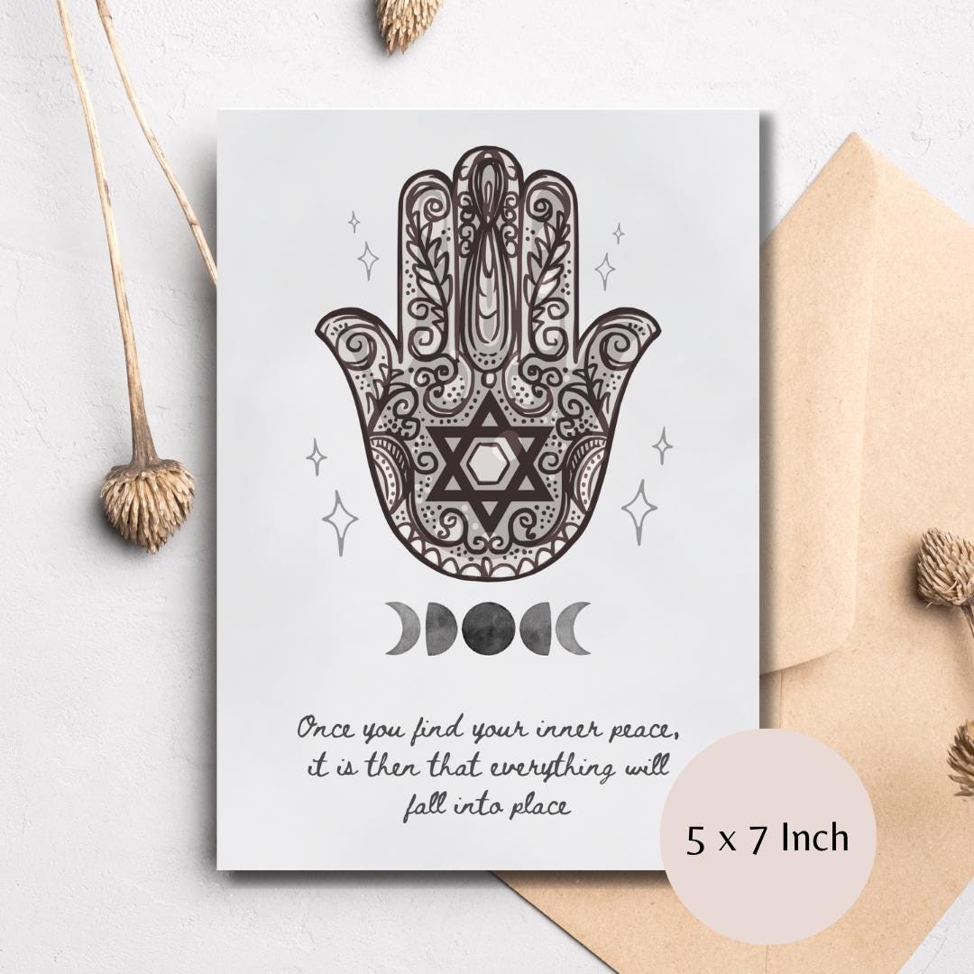 Hamsa Greetings Card, Inner Peace Quote, Spiritual Birthday Card (digital  Download) - Etsy, image size:1080x1080