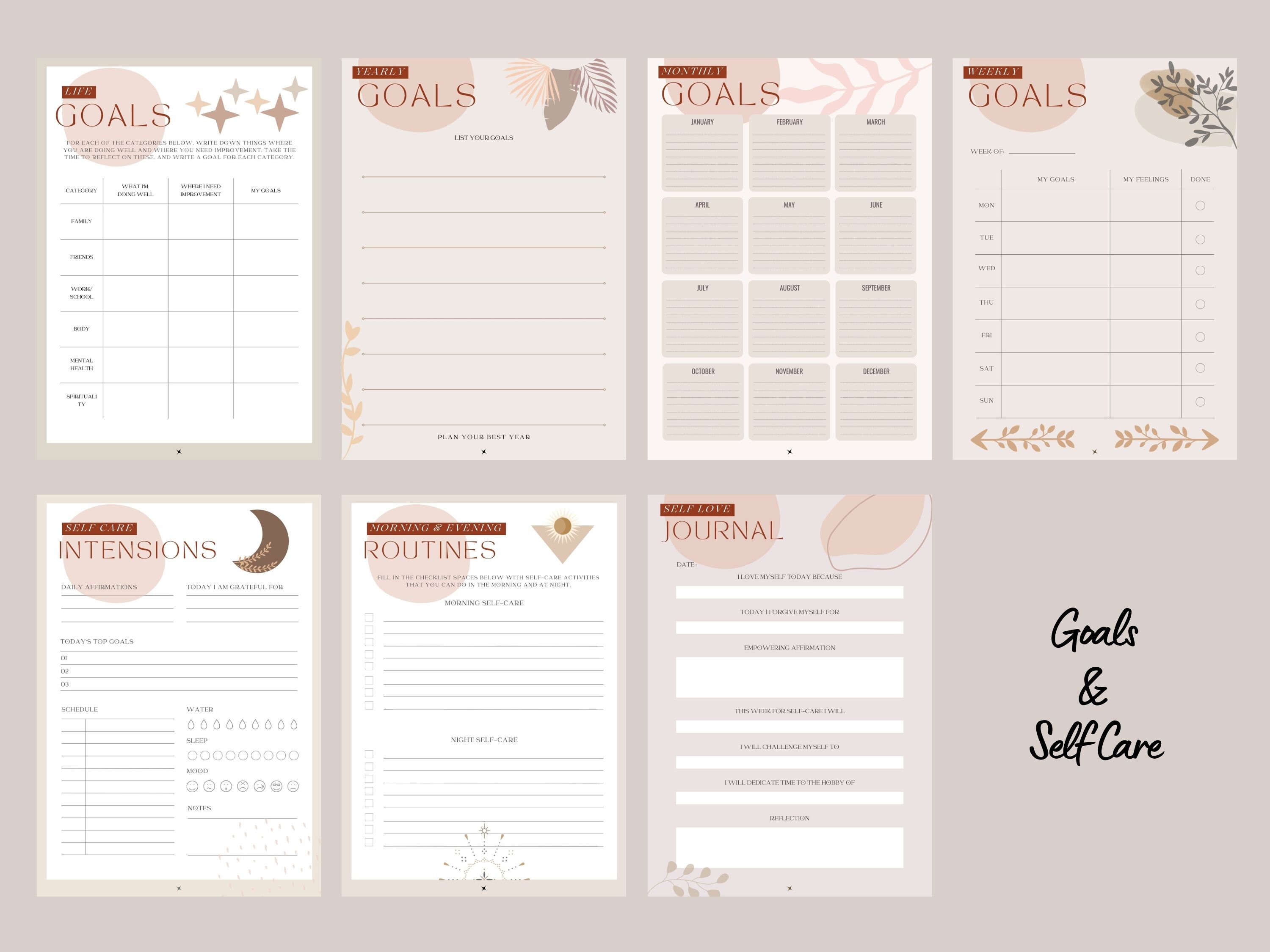 Boho Style Printable Personal Planner, Neutral Tones Life Planner ...