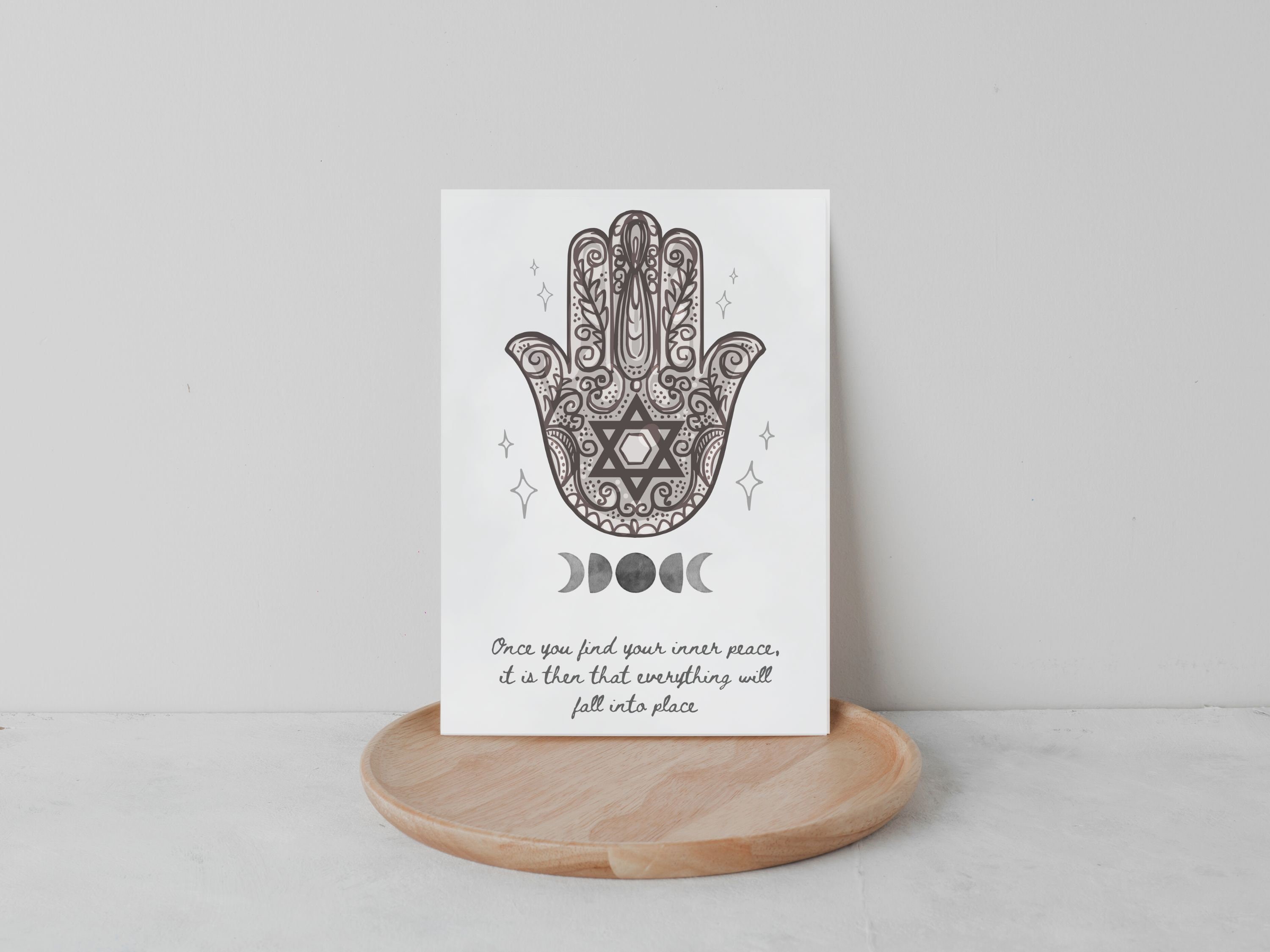 Hamsa Greetings Card, Inner Peace Quote, Spiritual Birthday Card (digital  Download) - Etsy, image size:3000x2250