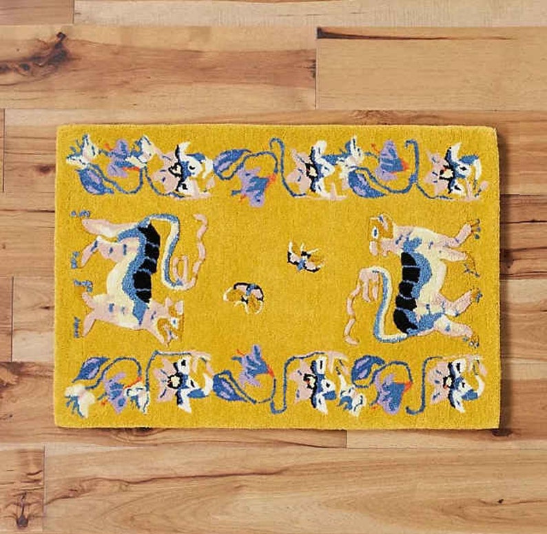 6x9 Hand Tufted Tiger Rug Animal Modern Rug High and Low Rug Handmade