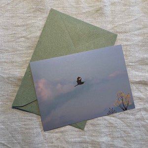 Carte postale "Héron en vol"