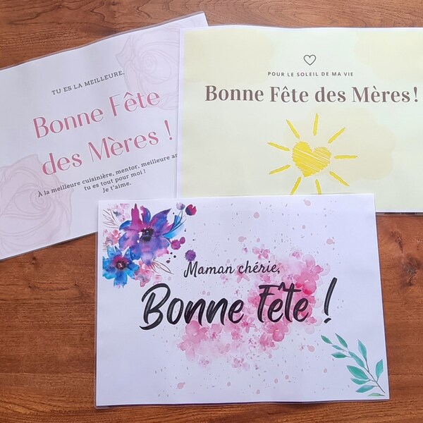 Set de table plastifié cadeau fête des mères