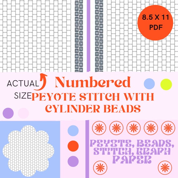 Peyote Stitch With Cylinder Beads Numbered Odd and Even Peyote
