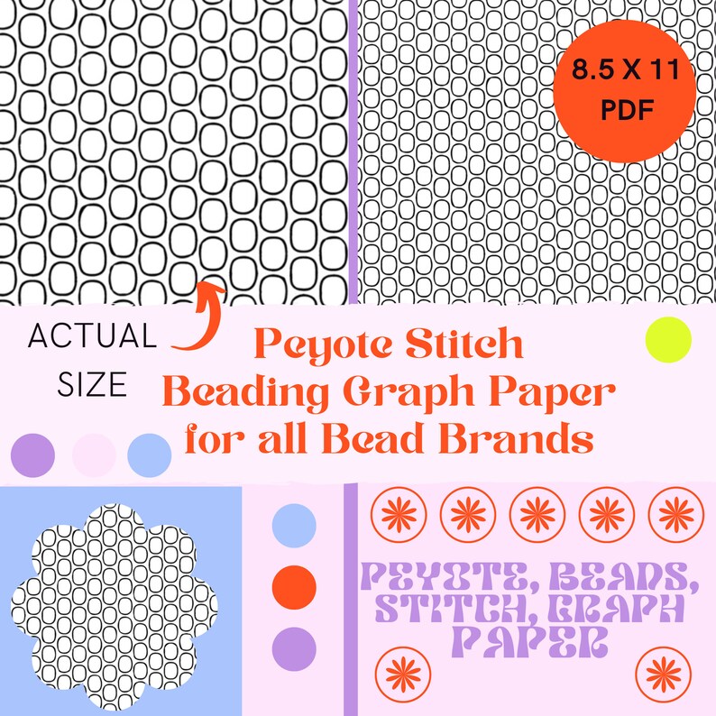 Brick Stitch Graph Paper, Earring Graph Paper, Seed Bead Graph Paper ...