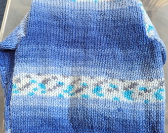 Hand Knitted Blue Jumper                          Size Approx 16 inches