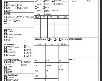 Nursing Report Sheet