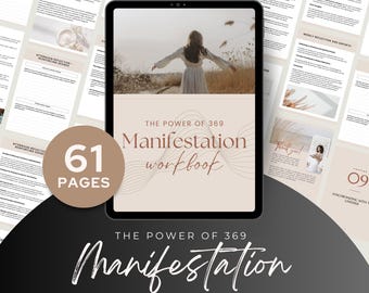 Manifestation workbook | Printable 369 Manifestation |Editable Canva template |Law of attraction workbook |Spiritual Workbook|Coach Template