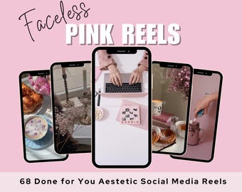 68 Faceless Pink Reels | Pink Aesthetic Reel | Coach Instagram Reels | Social Media Template | Canva Template | IG Reel | Done For You Reel