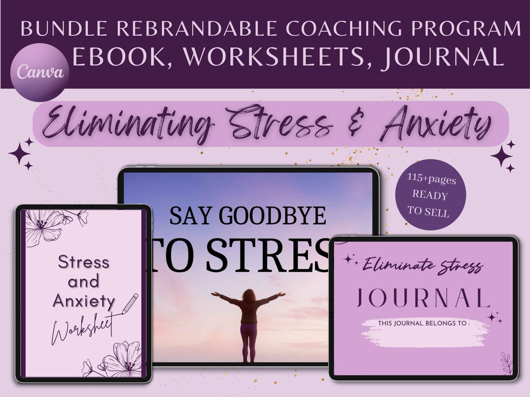 Bundle Deal Say Goodbye to Stress & Anxiety DFY Canva Template Coaching ...