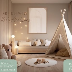 Mockup With Glare, High Quality Mock Up Interior Home, ISO Aspect Ratio PSD SmartObject, Smart Object, Frame Mockup PSD Modern, Boho Chic