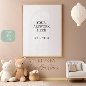 Single Frame Mockup, One Frame Mockup, Modern Minimal Interior, Reflection & Glare, Natural Light Frame Mockup, PSD 3:4 Ratio
