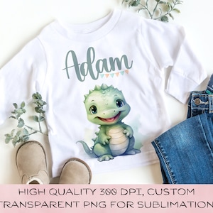 Safari Cocodrilo PNG Nombre Descarga digital, Orden personalizado, Diseño personalizado de traje de bebé png, Sublimación de nombre PNG para niños, Acuarela