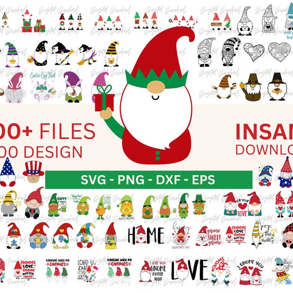 Christmas Gnome SVG - 200+ Files Gnomies SVG Cut File for silhouette cameo cricut iron on transfer Christmas Gnome Holiday SVG Bundle